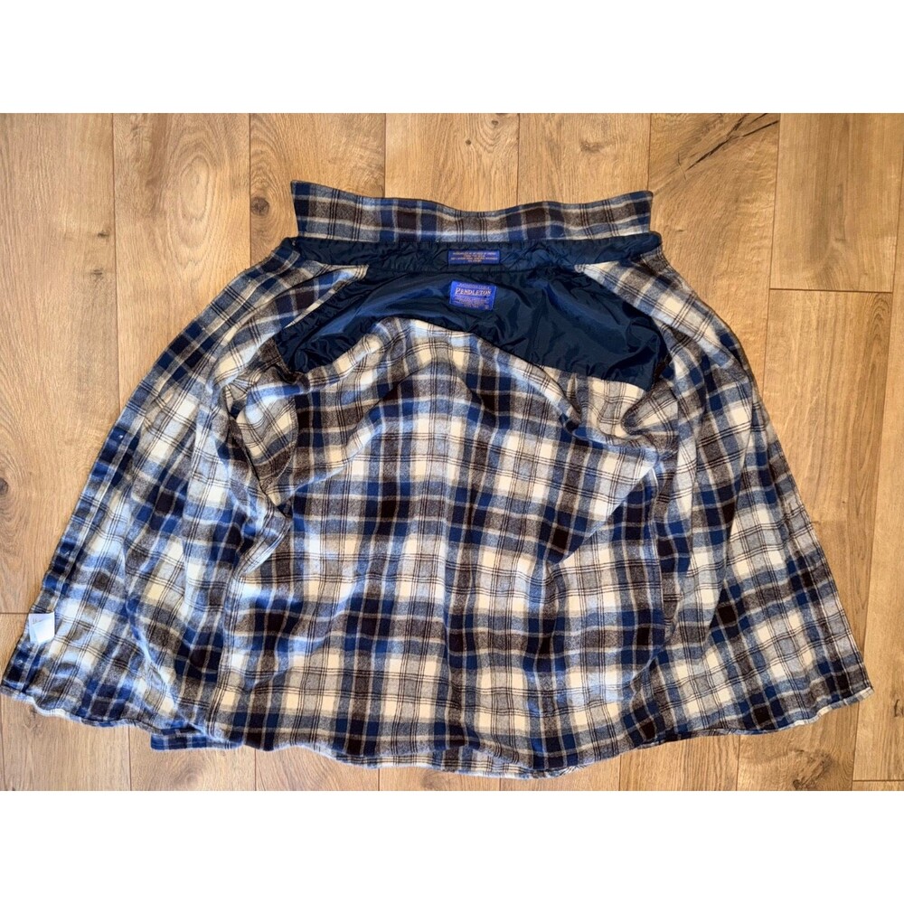 Vintage Pendleton Men's Plaid Heavy Wool Shirt Top Shacket Virgin Wool LARGE